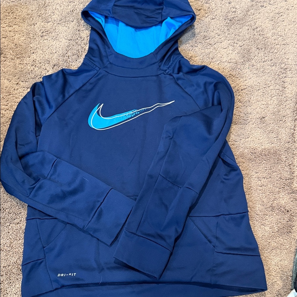 Nike Navy and Light Blue Hoodie